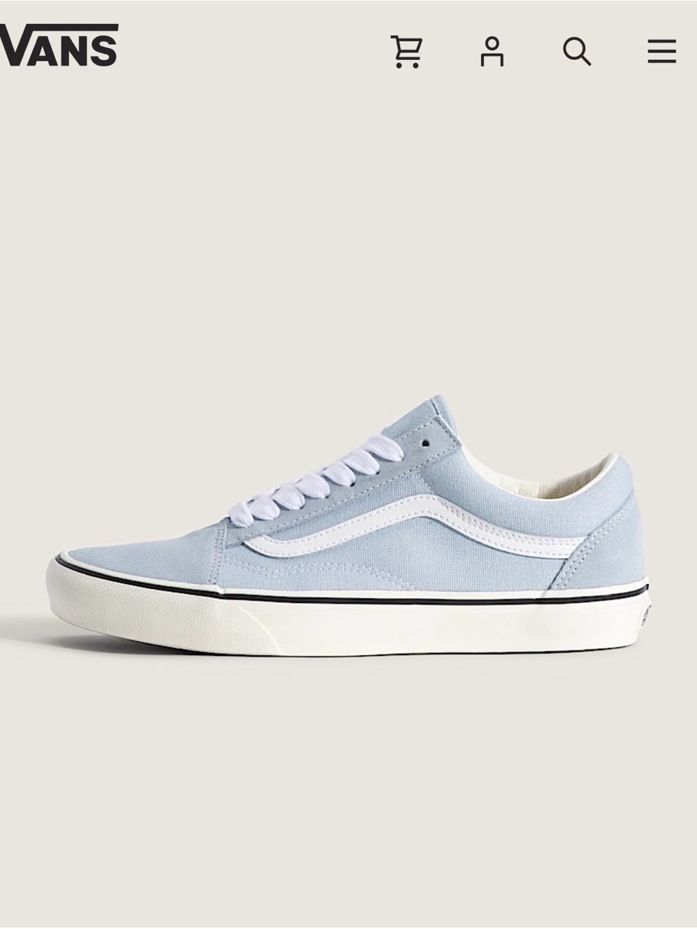 Vans Old Skool Suede Low-Top Sneakers in Pale Blue and White